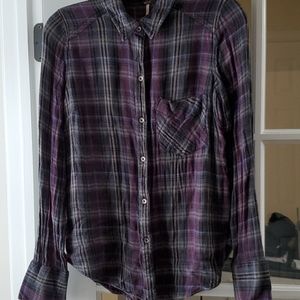 Free People long-sleeved flannel top